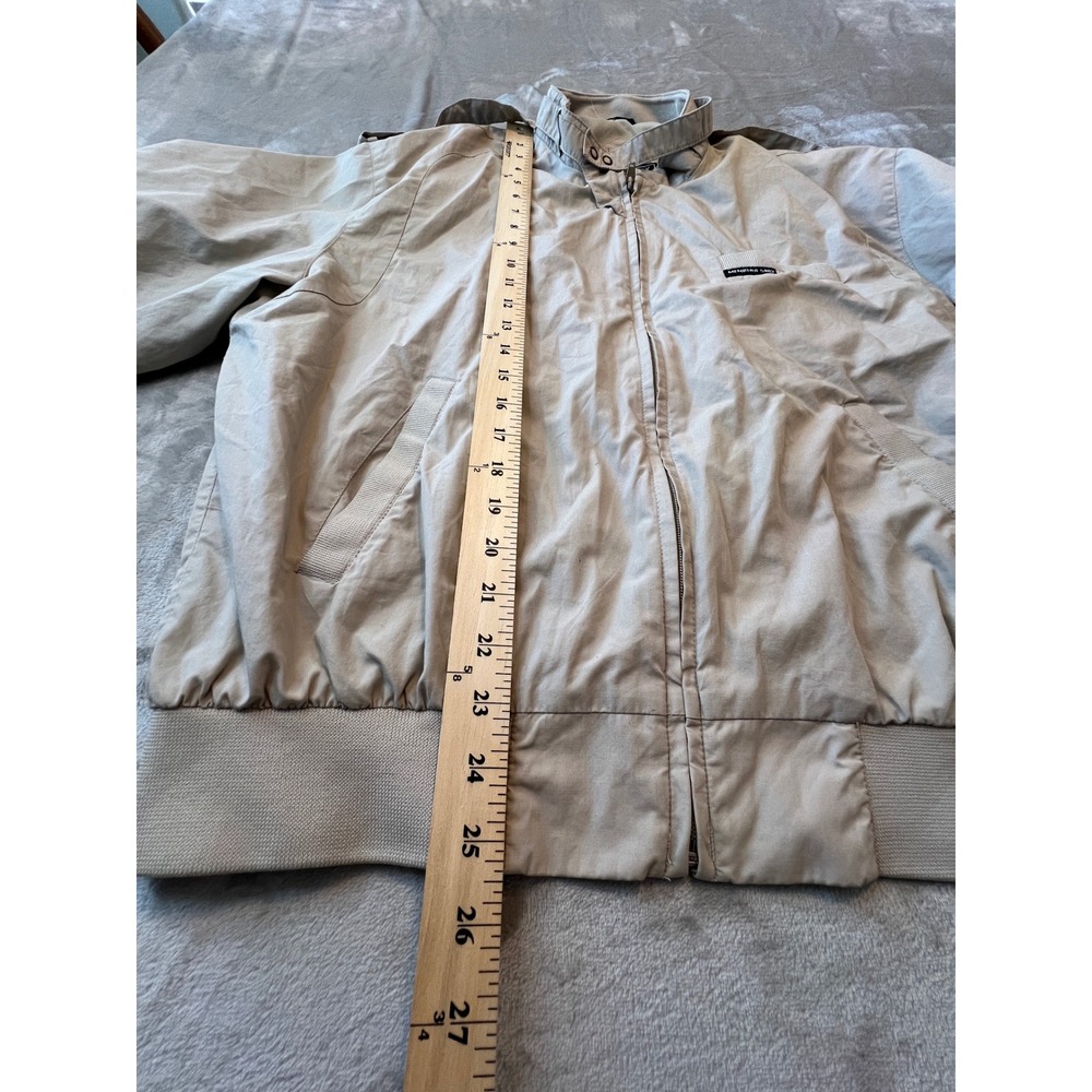 Members Only Racer Jacket Mens Medium Tan Iconic Cafe Racer Full Zip Coat - Picture 3 of 8